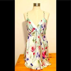 Y2K Vintage Secret Treasures Floral Satin babydoll slip dress camisole small